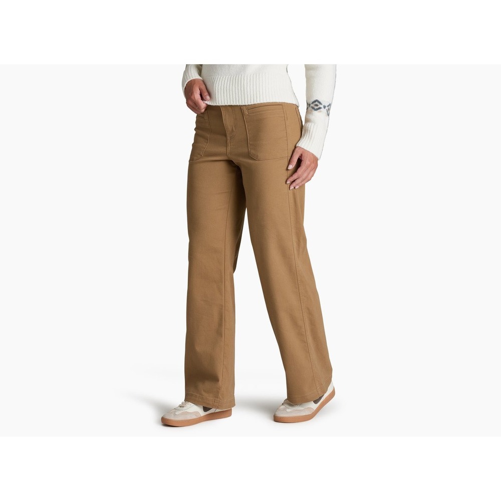 Kuhl Kontour Wide Leg Pants Sz 4 Nutmeg Tan Gorpcore Outdoor Hiking Minimalist